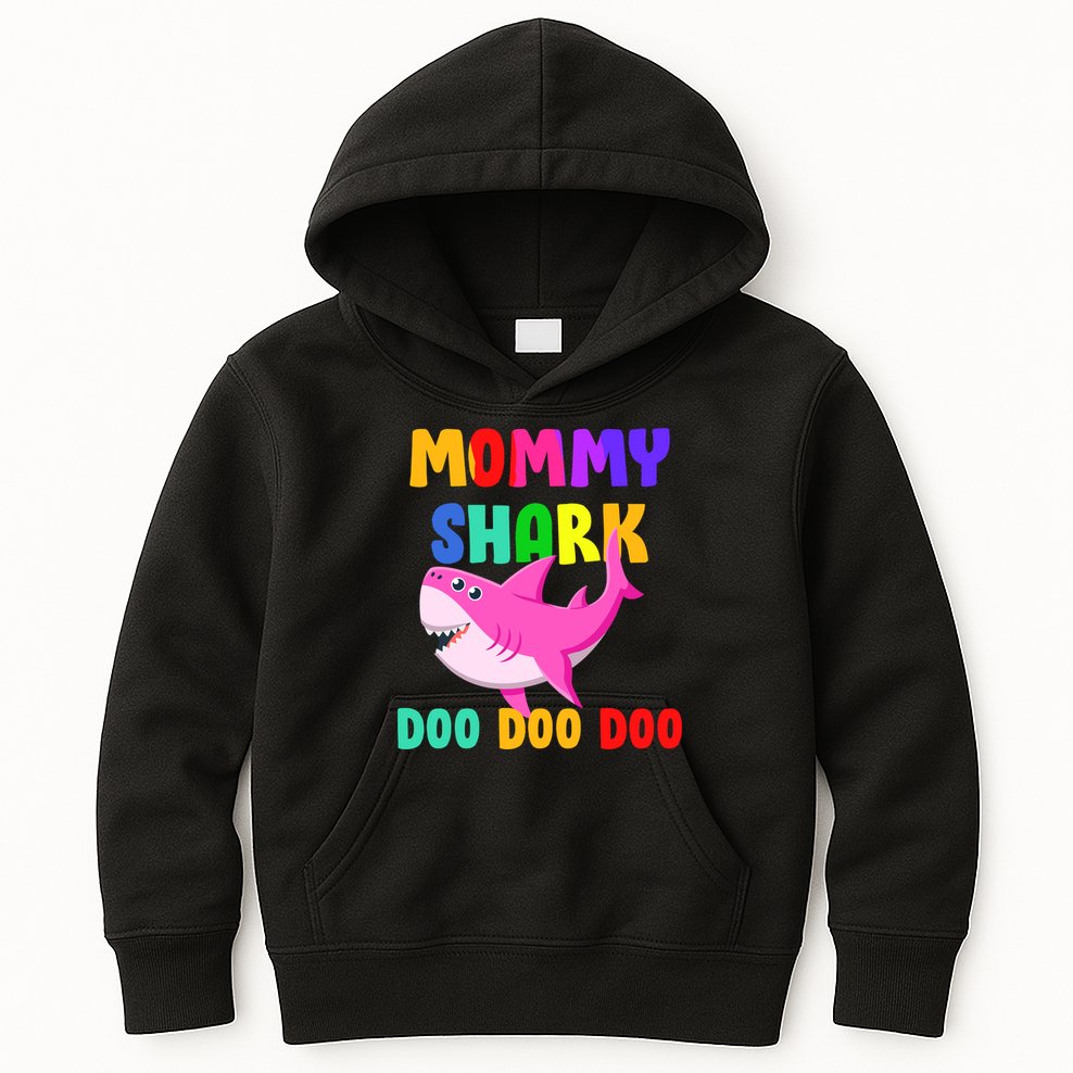Colorful Mommy Shark Doo Doo Doo Kids Hoodie