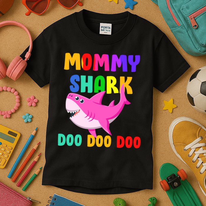 Colorful Mommy Shark Doo Doo Doo Kids T-Shirt