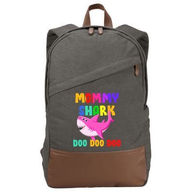 Colorful Mommy Shark Doo Doo Doo Cotton Canvas Backpack