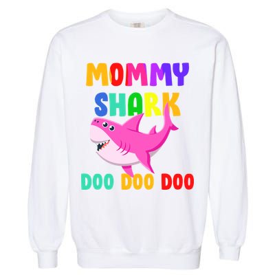 Colorful Mommy Shark Doo Doo Doo Garment-Dyed Sweatshirt