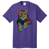 Colorful Neon Leopard Jaguar Portrait Tall T-Shirt