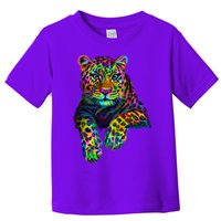 Colorful Neon Leopard Jaguar Portrait Toddler T-Shirt