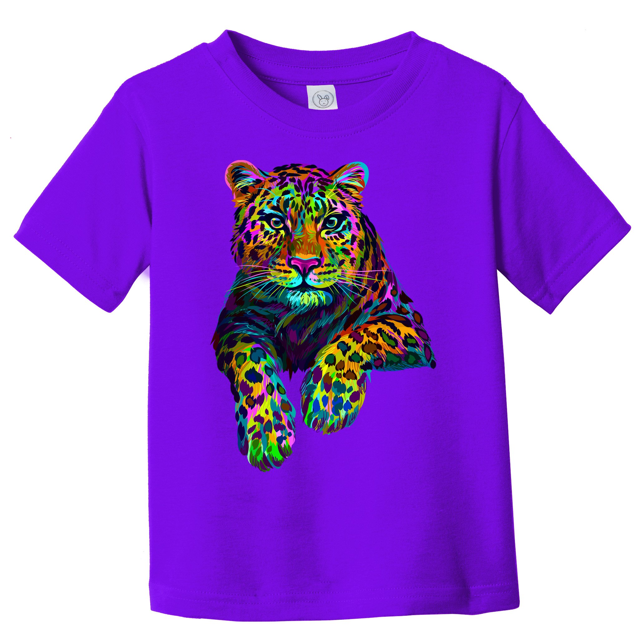 Colorful Neon Leopard Jaguar Portrait Toddler T-Shirt