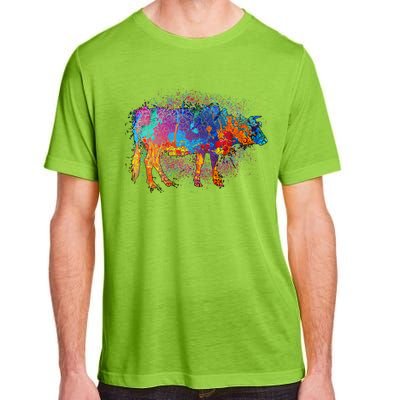 Colorful Pattern Cow Splatter Adult ChromaSoft Performance T-Shirt