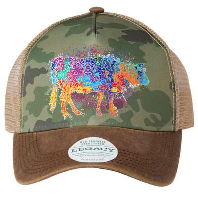 Colorful Pattern Cow Splatter Legacy Tie Dye Trucker Hat