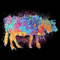 Colorful Pattern Cow Splatter Performance Shirt
