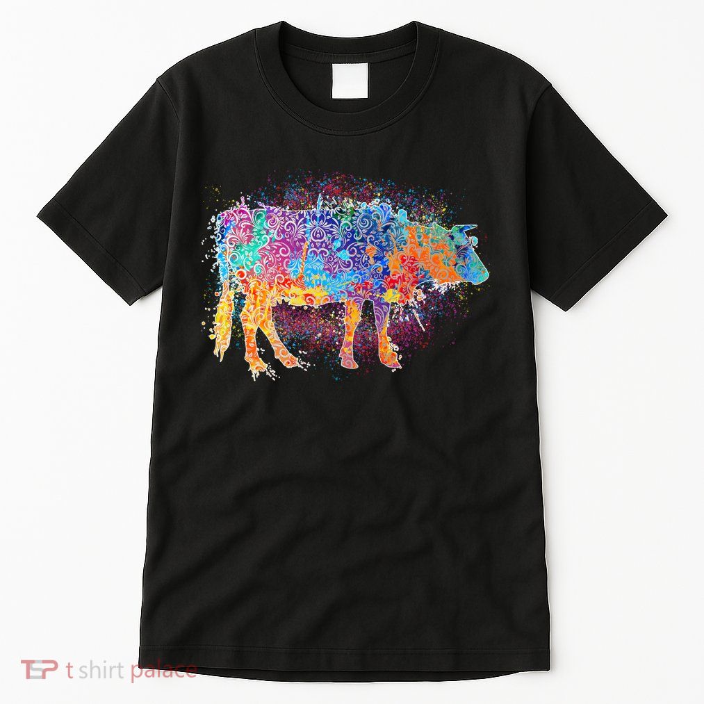 Colorful Pattern Cow Splatter Tall T-Shirt