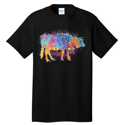 Colorful Pattern Cow Splatter Tall T-Shirt