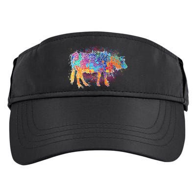 Colorful Pattern Cow Splatter Adult Drive Performance Visor