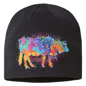 Colorful Pattern Cow Splatter Sustainable Beanie