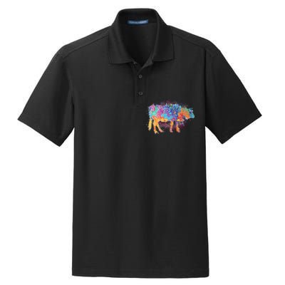 Colorful Pattern Cow Splatter Dry Zone Grid Polo