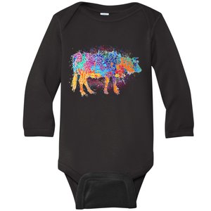 Colorful Pattern Cow Splatter Baby Long Sleeve Bodysuit