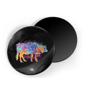 Colorful Pattern Cow Splatter Magnet