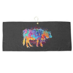 Colorful Pattern Cow Splatter Large Microfiber Waffle Golf Towel