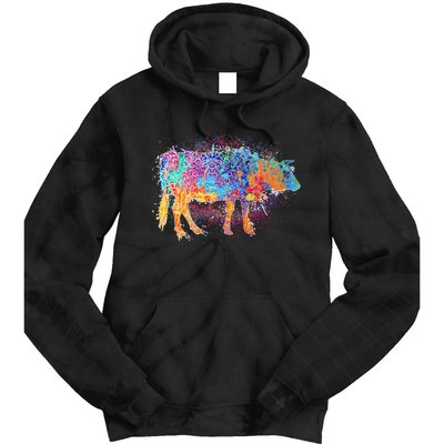 Colorful Pattern Cow Splatter Tie Dye Hoodie