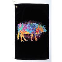 Colorful Pattern Cow Splatter Golf Towel