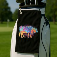 Colorful Pattern Cow Splatter Golf Towel
