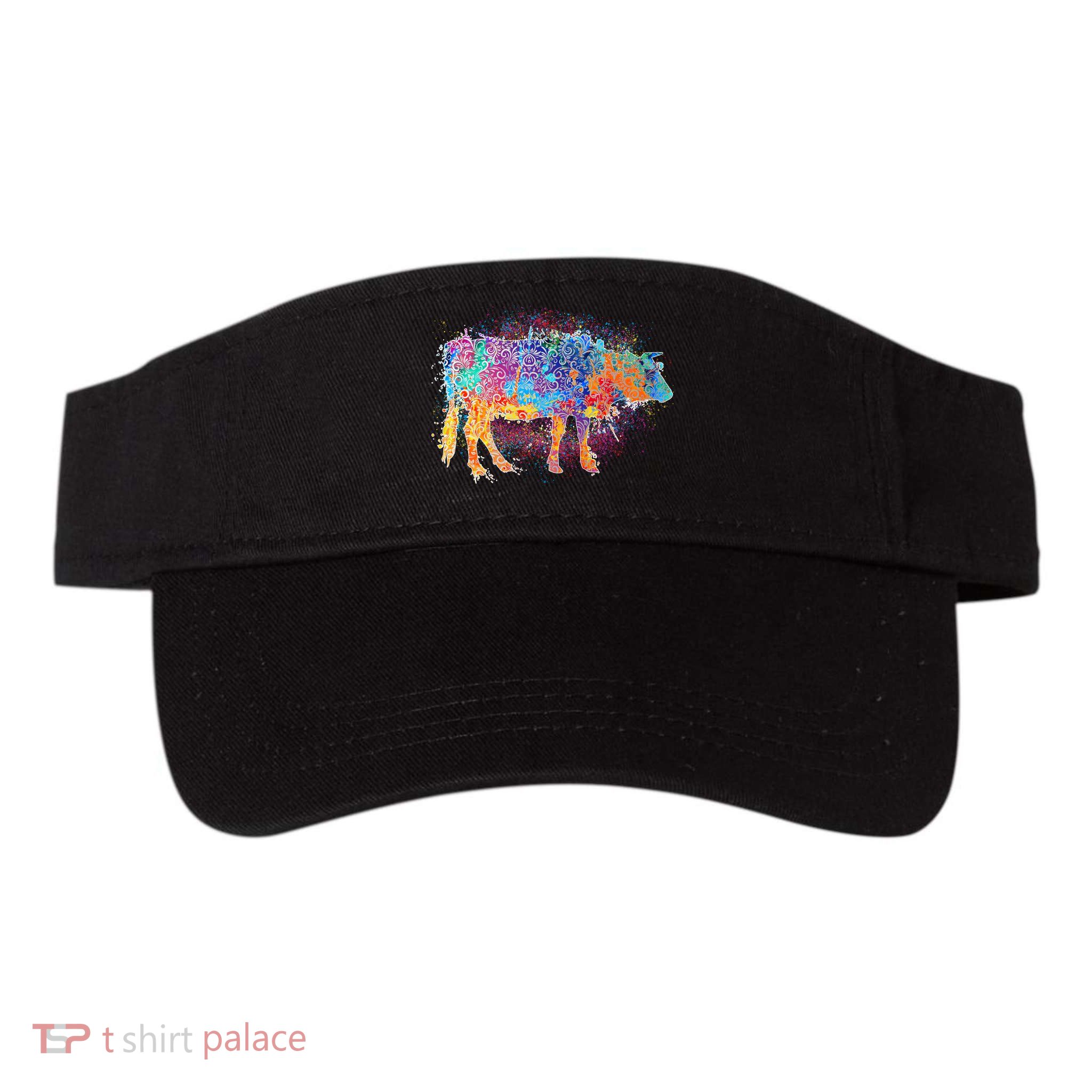 Colorful Pattern Cow Splatter Visor