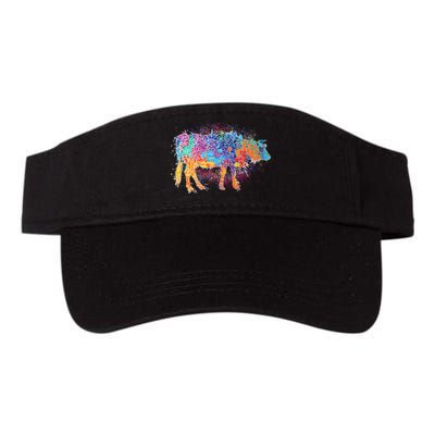 Colorful Pattern Cow Splatter Valucap Bio-Washed Visor