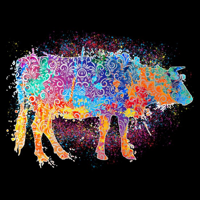 Colorful Pattern Cow Splatter Kids Hoodie