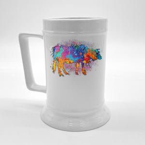 Colorful Pattern Cow Splatter Beer Stein