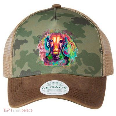 Colorful Pattern Dachshund Dog Legacy Tie Dye Trucker Hat