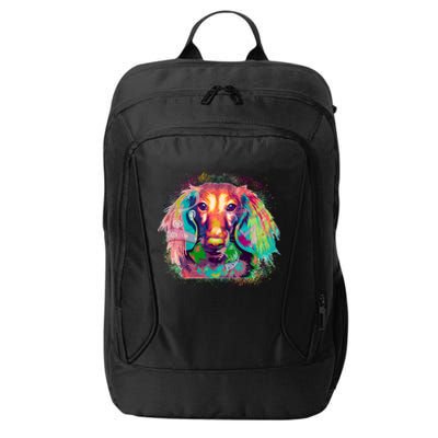 Colorful Pattern Dachshund Dog City Backpack