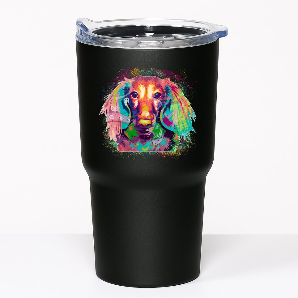 Colorful Pattern Dachshund Dog Tumbler