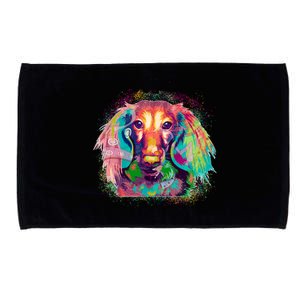 Colorful Pattern Dachshund Dog Microfiber Hand Towel