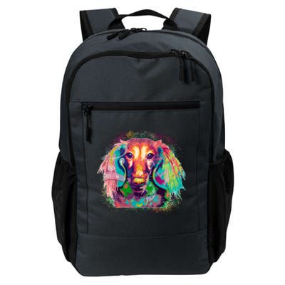 Colorful Pattern Dachshund Dog Daily Commute Backpack