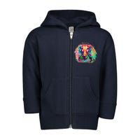 Colorful Pattern Dachshund Dog Toddler Zip Fleece Hoodie