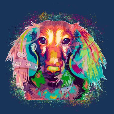 Colorful Pattern Dachshund Dog T-Shirt