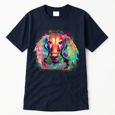 Colorful Pattern Dachshund Dog Tall T-Shirt