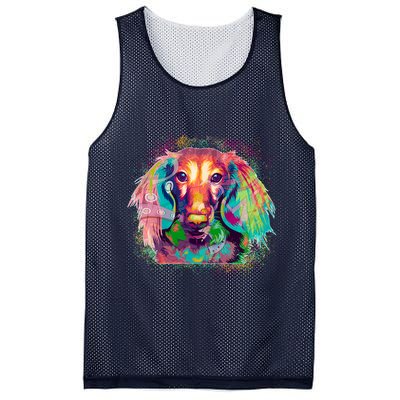 Colorful Pattern Dachshund Dog Mesh Reversible Basketball Jersey Tank