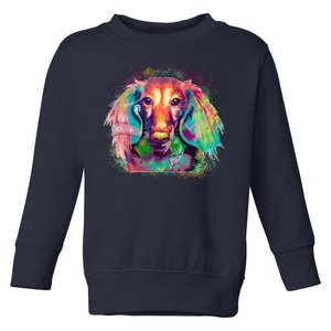 Colorful Pattern Dachshund Dog Toddler Sweatshirt