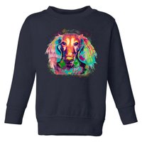 Colorful Pattern Dachshund Dog Toddler Sweatshirt