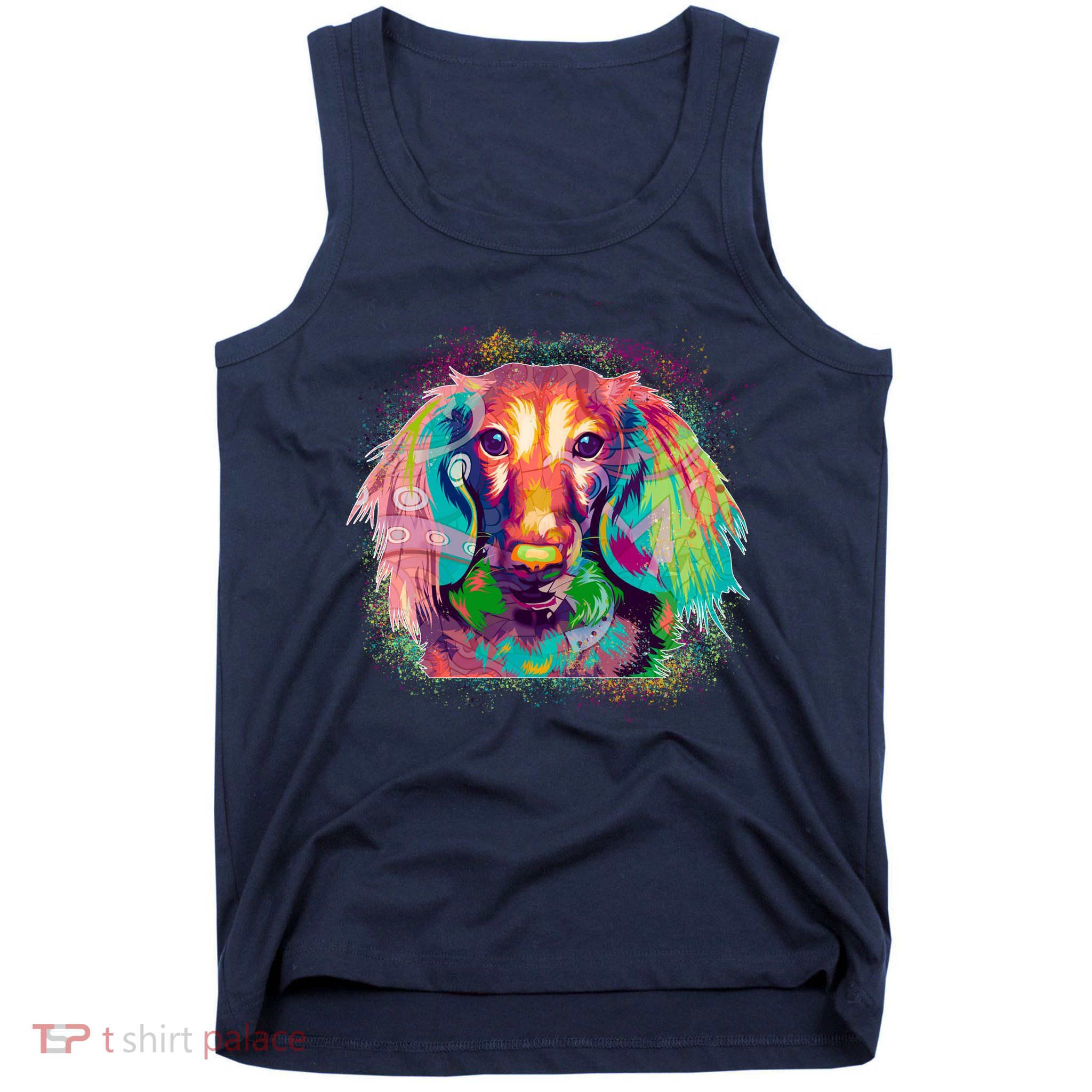 Colorful Pattern Dachshund Dog Tank Top