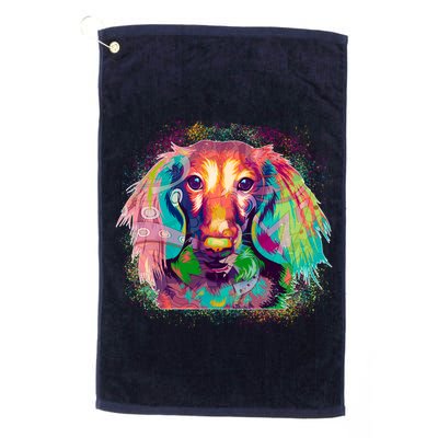 Colorful Pattern Dachshund Dog Golf Towel