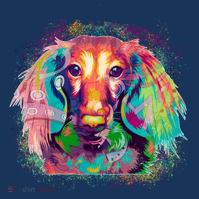 Colorful Pattern Dachshund Dog Kids T-Shirt