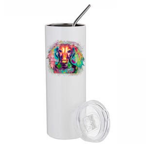 Colorful Pattern Dachshund Dog Stainless Steel Tumbler