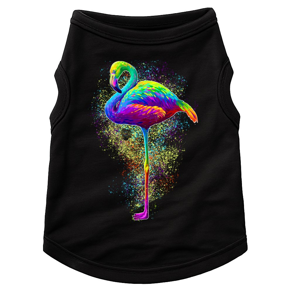 Colorful Pattern Flamingo Doggie Tank