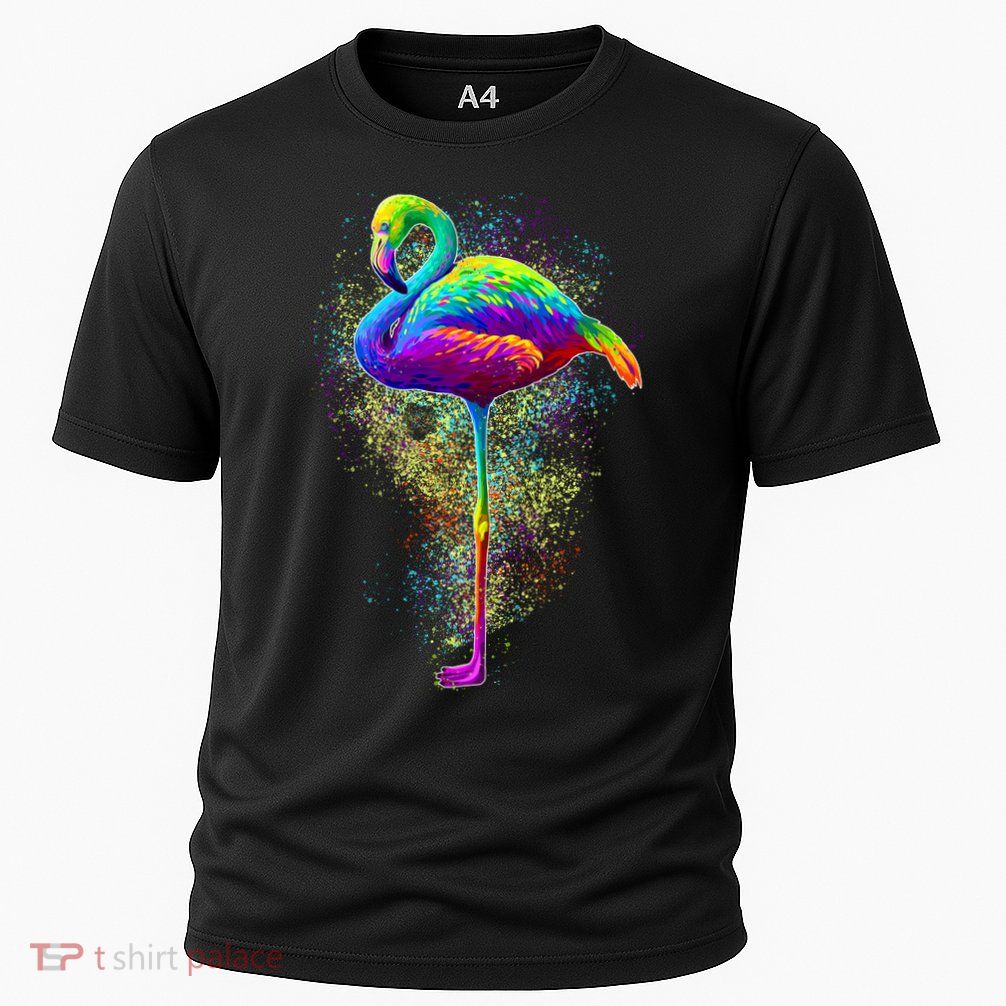 Colorful Pattern Flamingo Performance Shirt