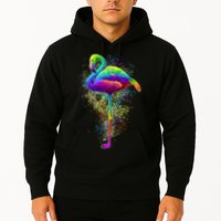 Colorful Pattern Flamingo Hoodie