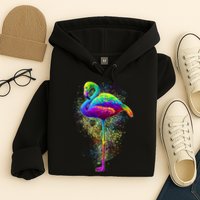 Colorful Pattern Flamingo Hoodie