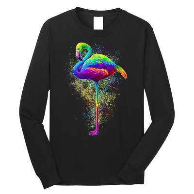 Colorful Pattern Flamingo Long Sleeve Shirt