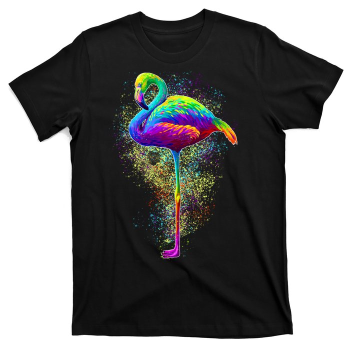 Colorful Pattern Flamingo T-Shirt