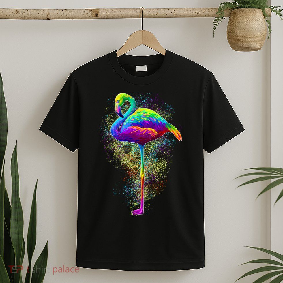 Colorful Pattern Flamingo T-Shirt