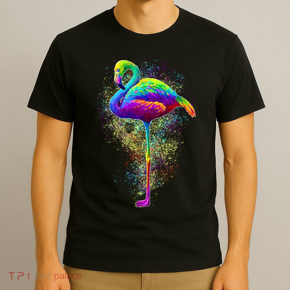 Colorful Pattern Flamingo T-Shirt