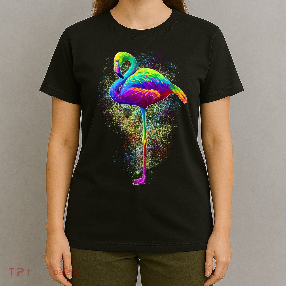 Colorful Pattern Flamingo T-Shirt