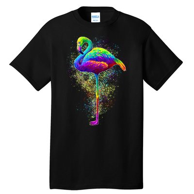 Colorful Pattern Flamingo Tall T-Shirt